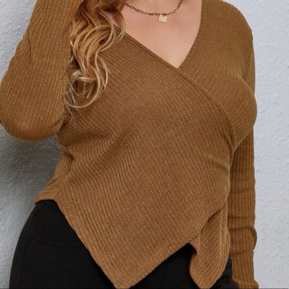 Brown Asymmetrical Shirt